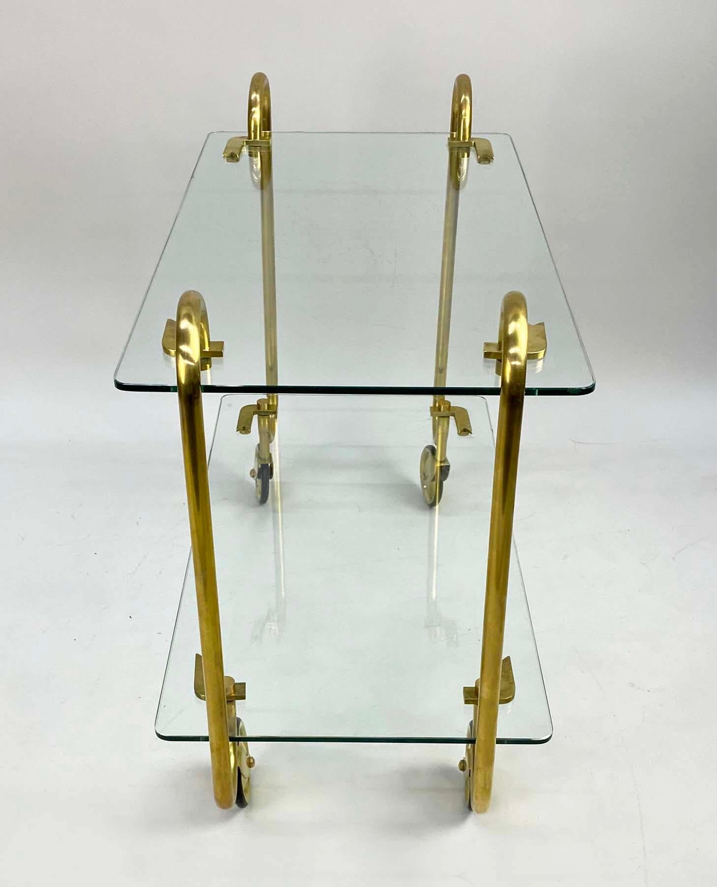 1930s Brass & Glass Italian Bar Cart Attributed to Gio Ponti for Fontana Arte 3