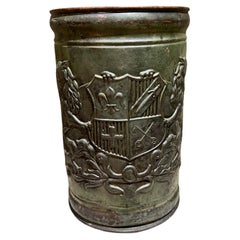 Vintage 1930s Brass Heraldic Umbrella Stand Peerage England