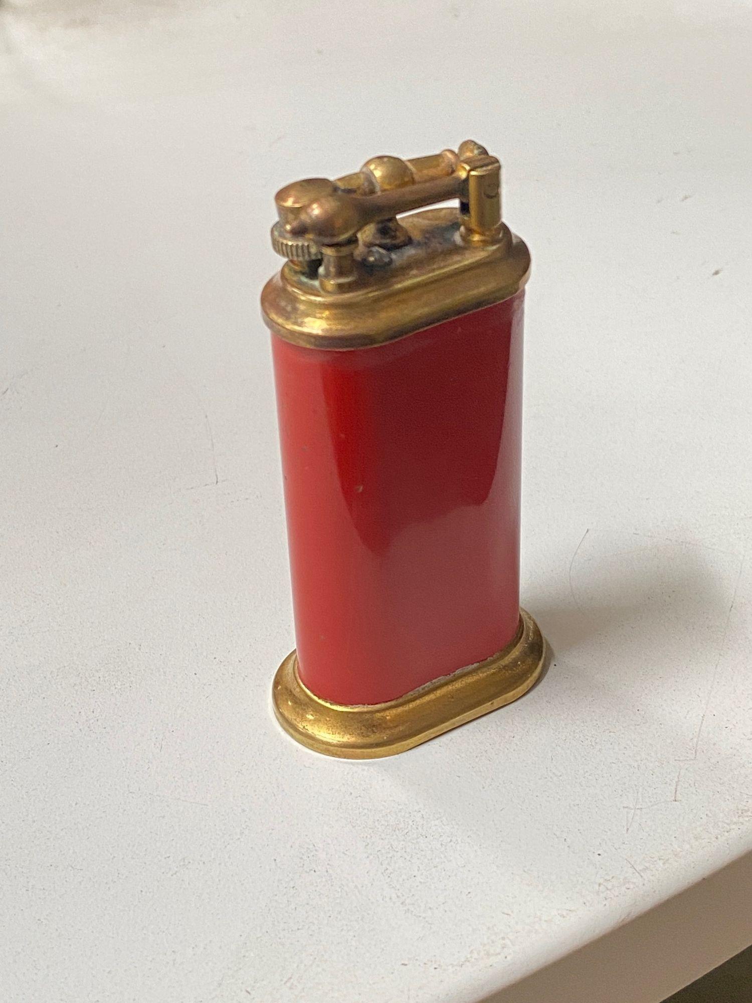 American 1930s Brass Lift Arm Table Cigarette Lighter by Park Sherman