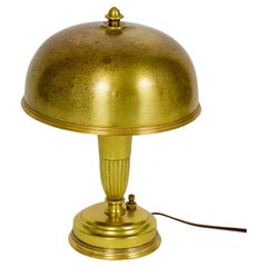 Antique 1930's Brass Mushroom Table Lamp