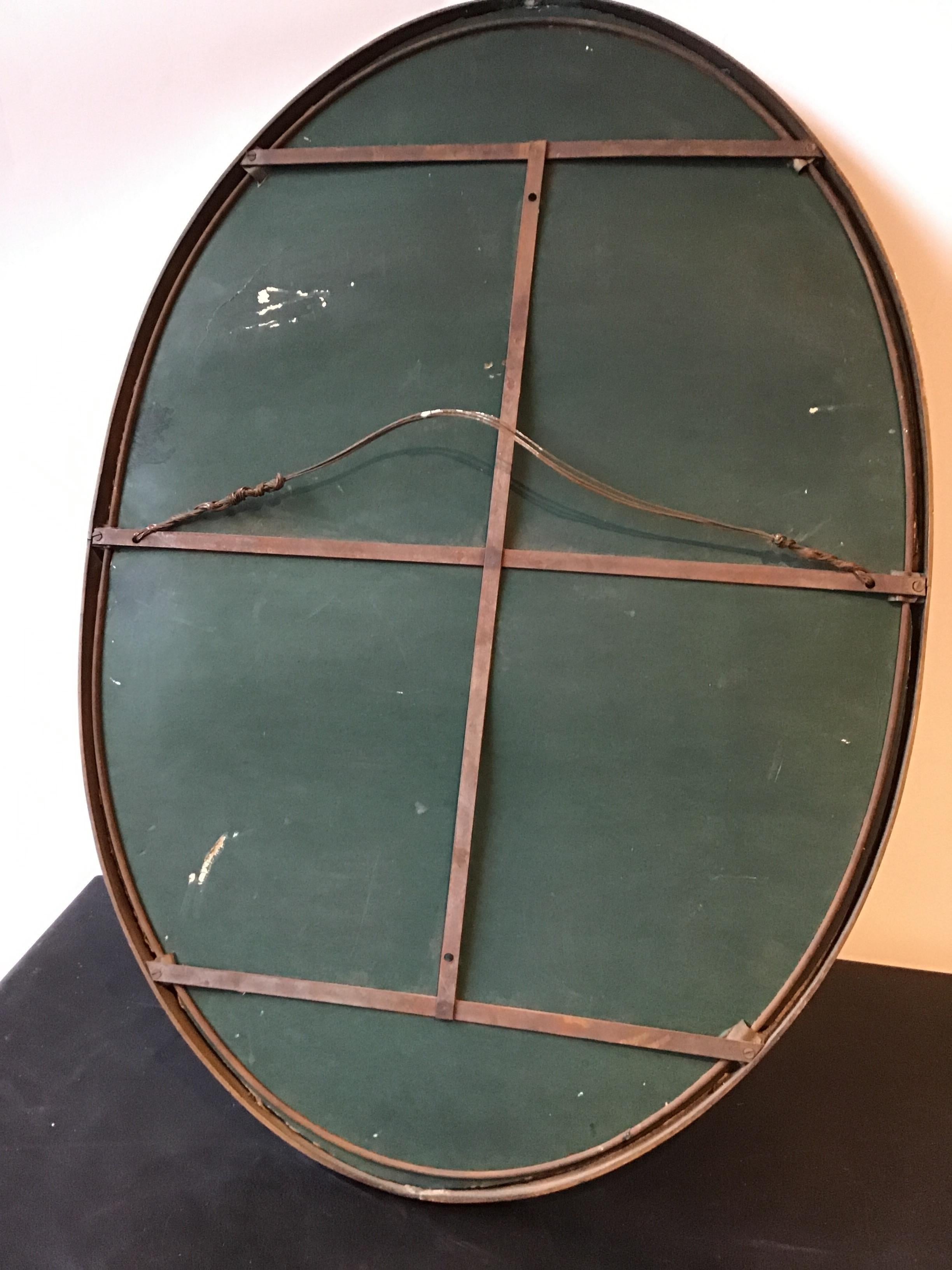 1930s Brass Oval Mirror 6