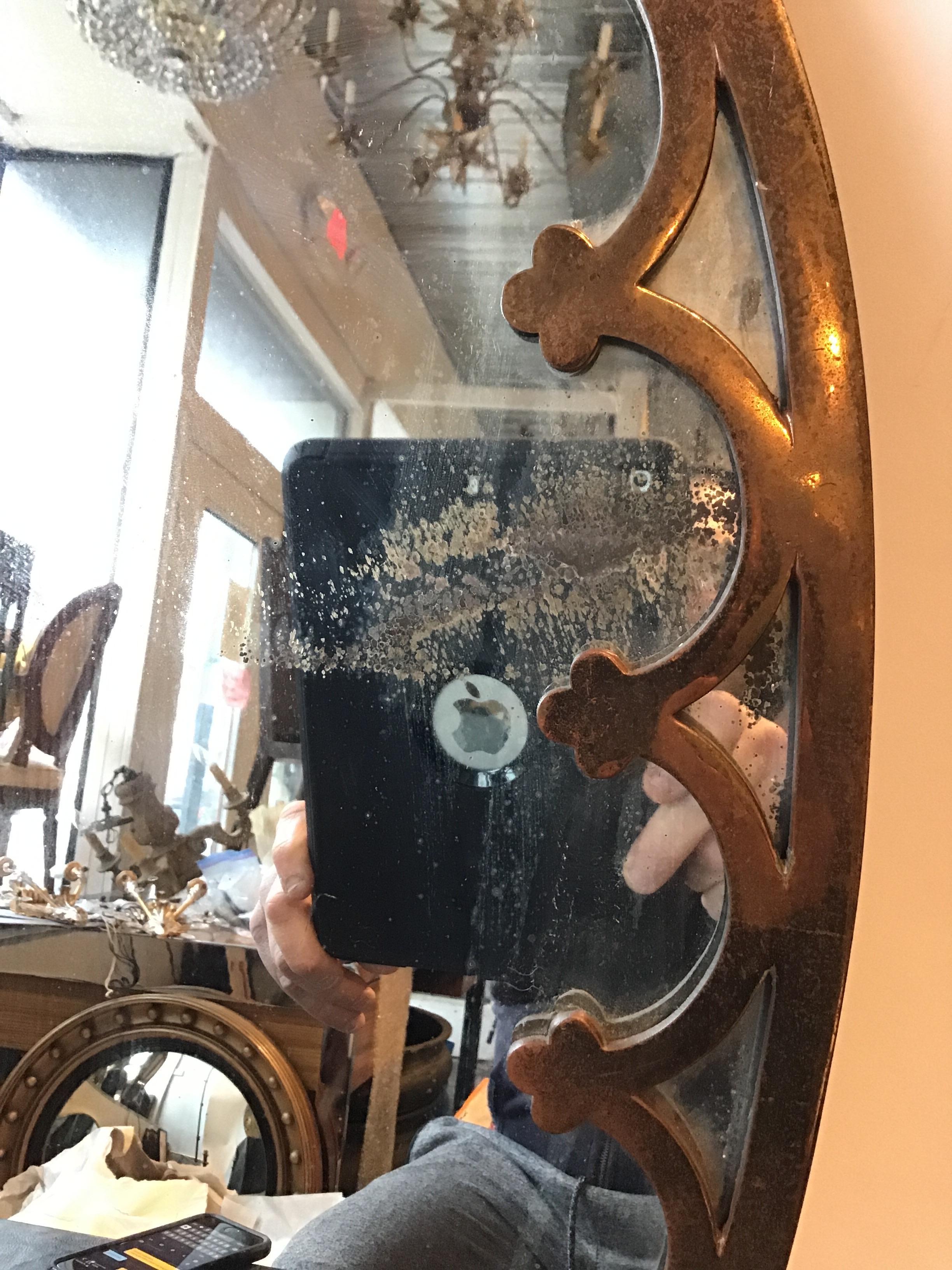 1930s Brass Oval Mirror 4