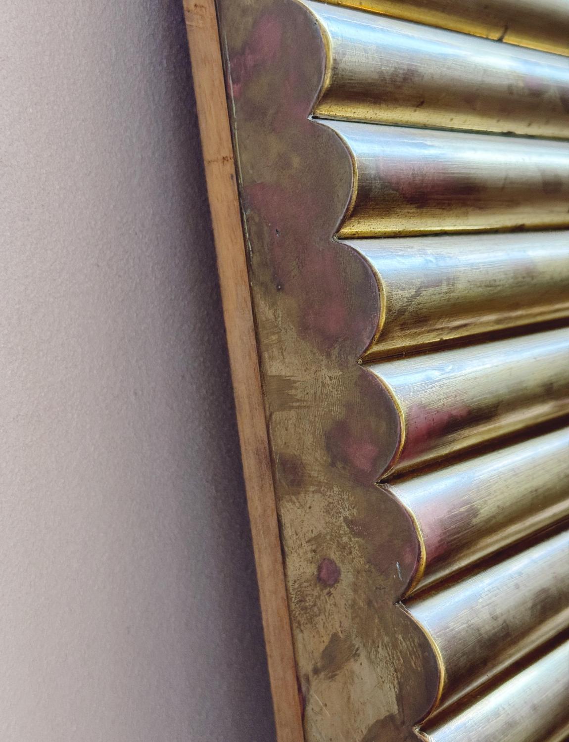 An incredible beautifully worked brass plaque once used on a 1930s Italian yacht. Today it could be used in a decorative capacity incorporated into a bespoke piece of furniture or architecture. This piece is made using approx 30Kgs of solid brass