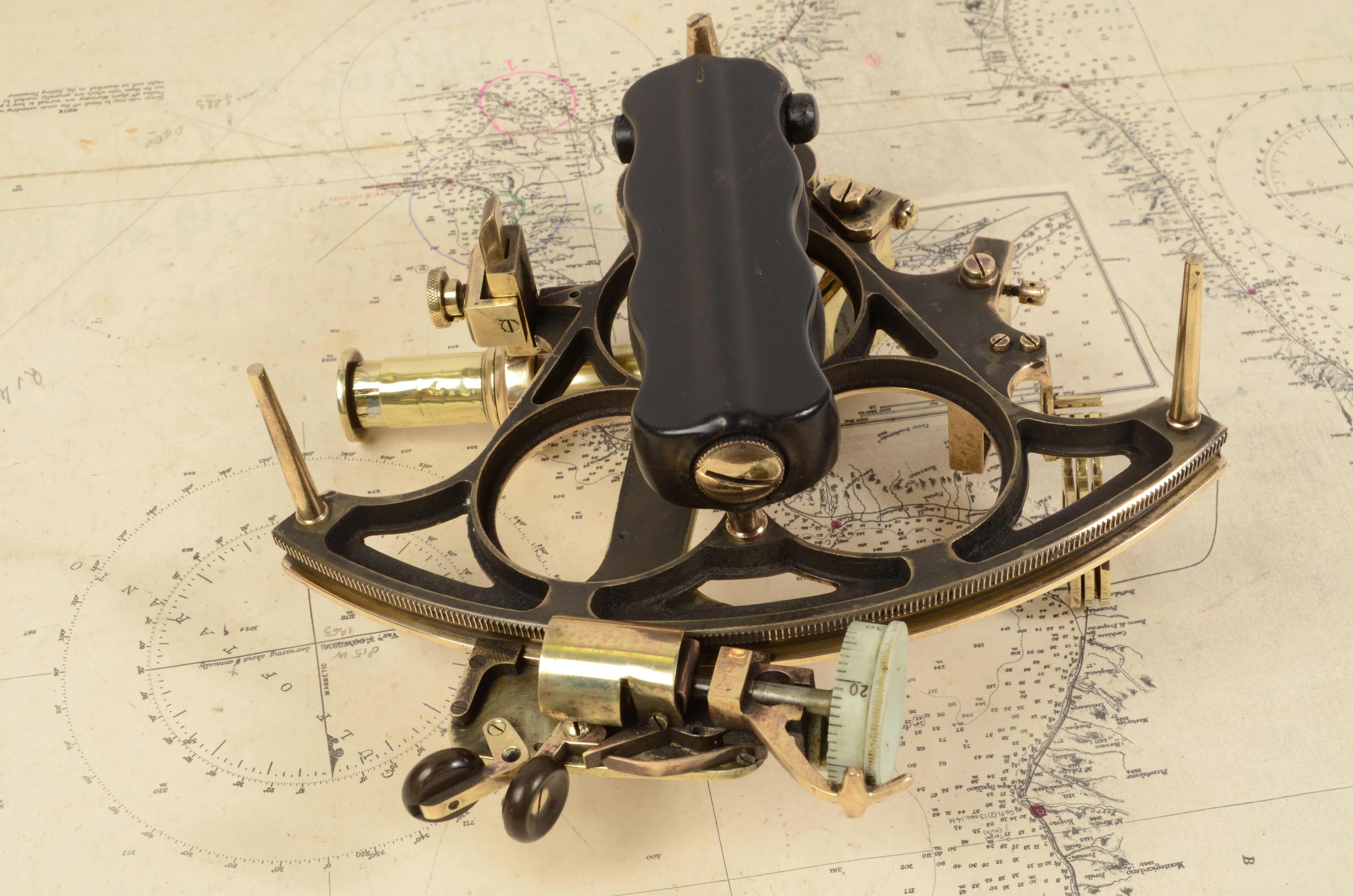 1930s Brass Sextant Antique Marine Navigation Instrument Nautical 4