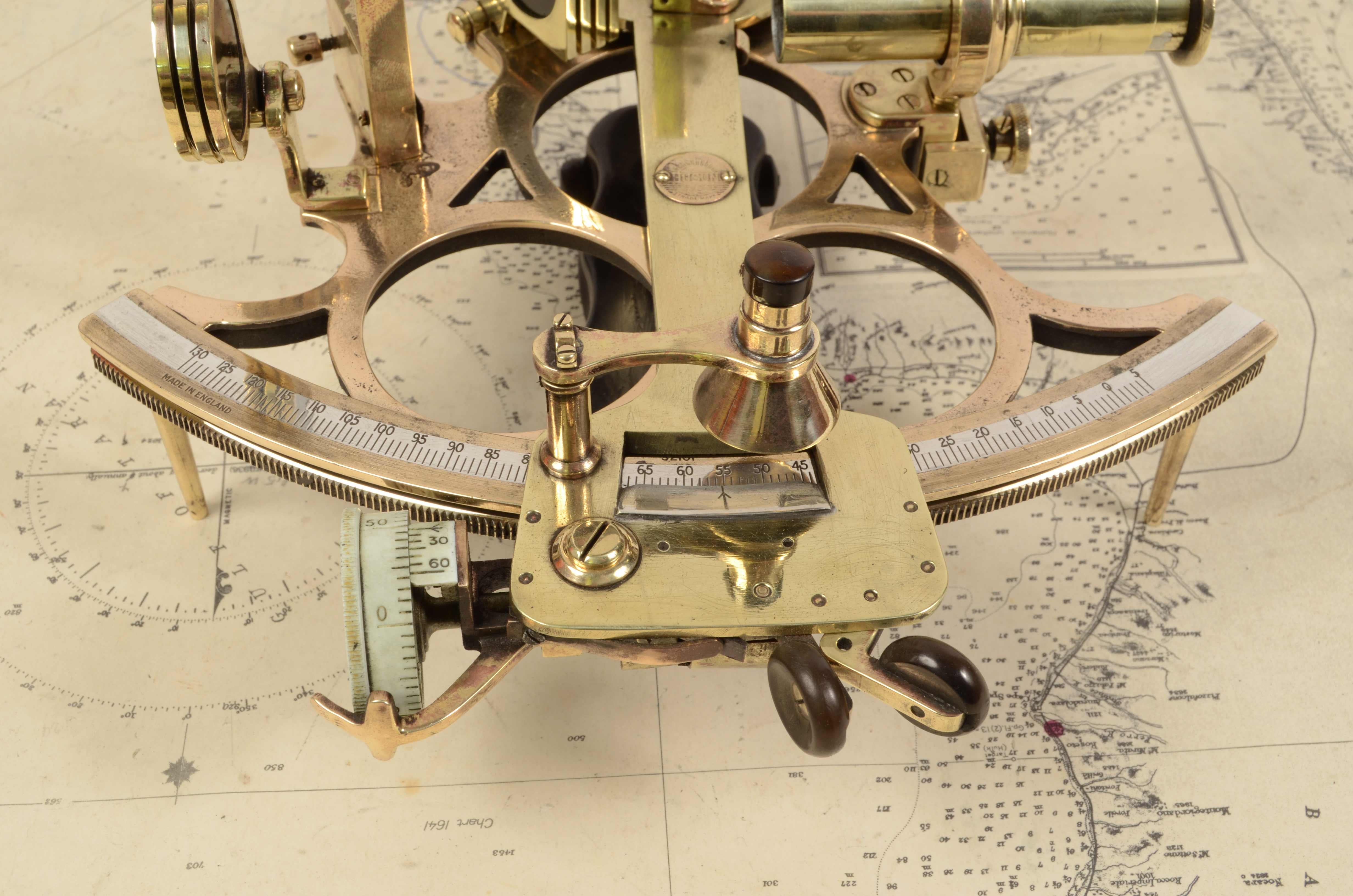 1930s Brass Sextant Antique Marine Navigation Instrument Nautical 5