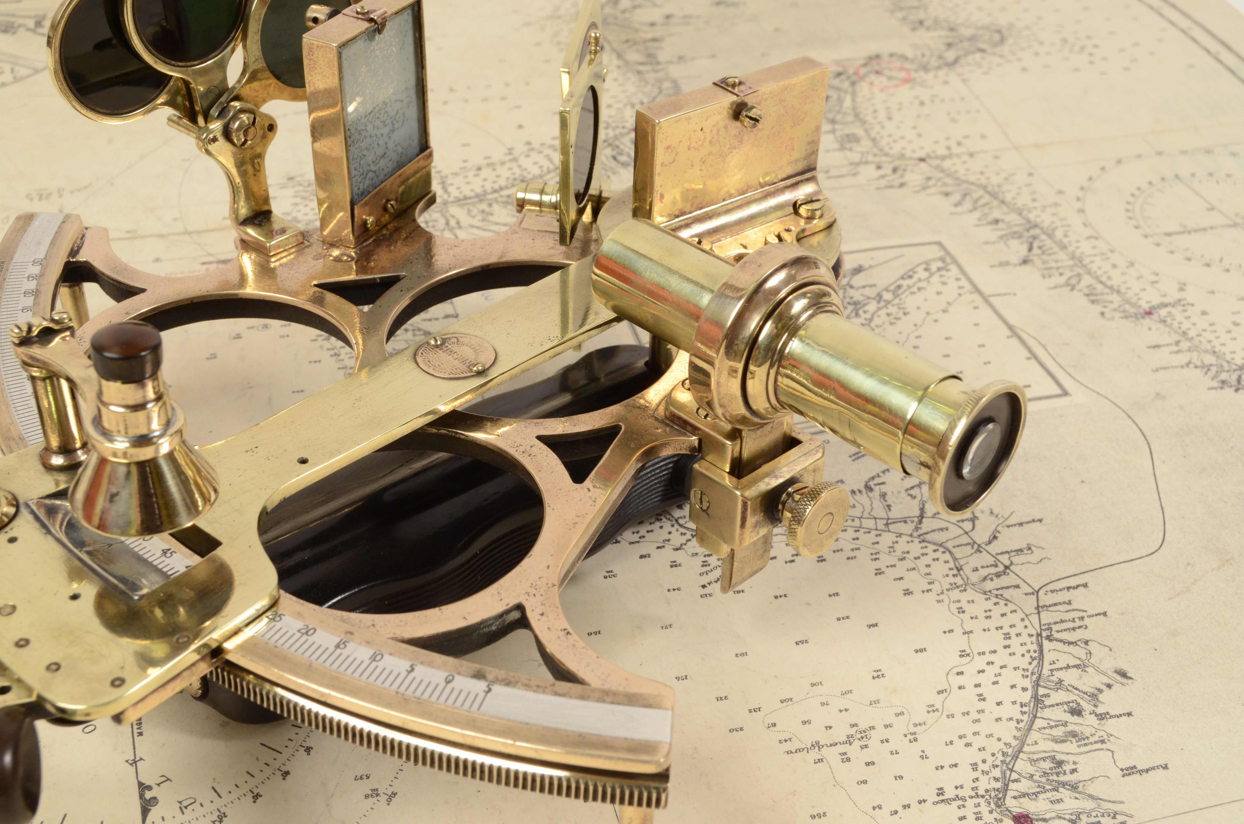 1930s Brass Sextant Antique Marine Navigation Instrument Nautical 13