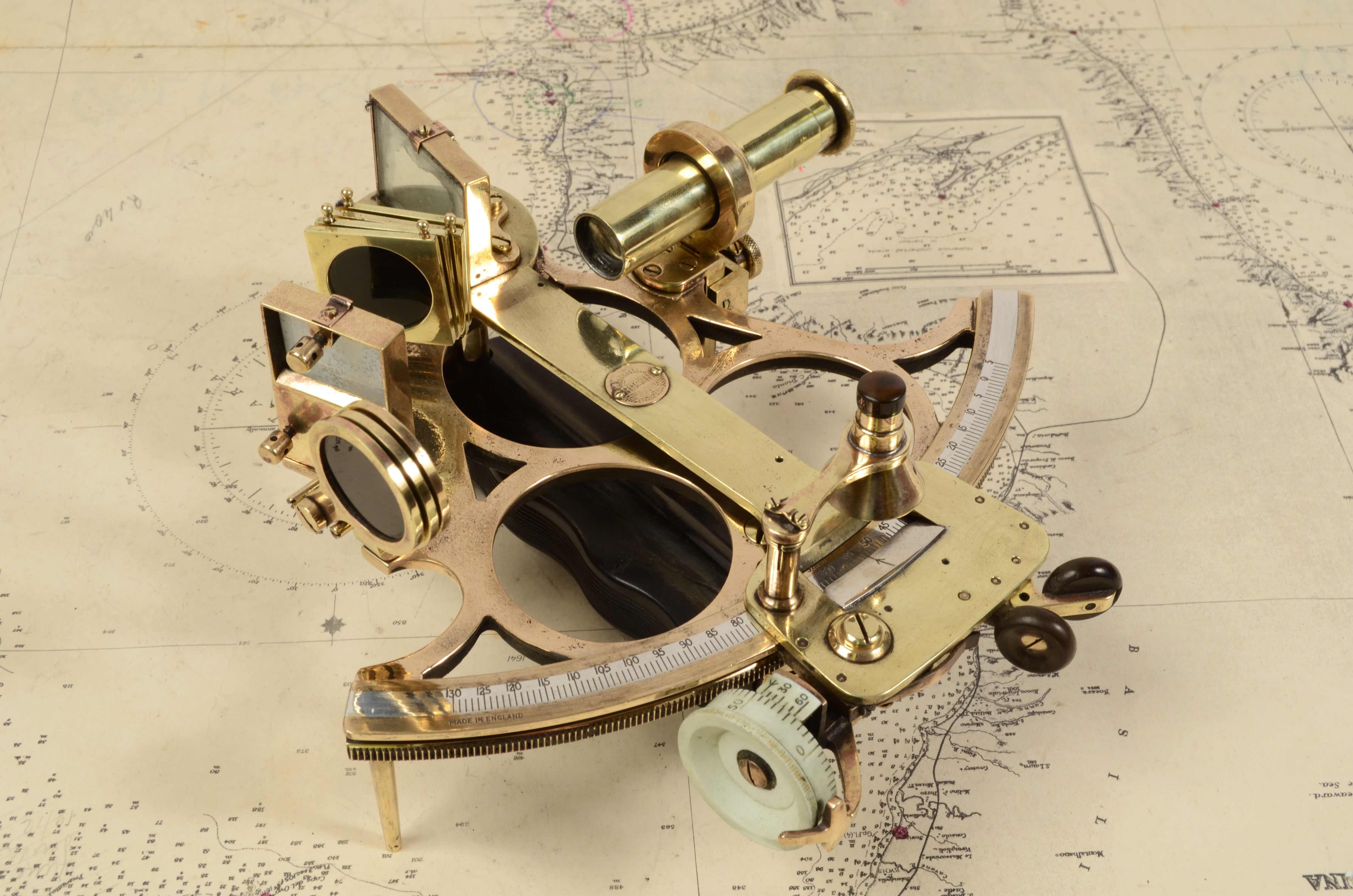 antique brass sextant