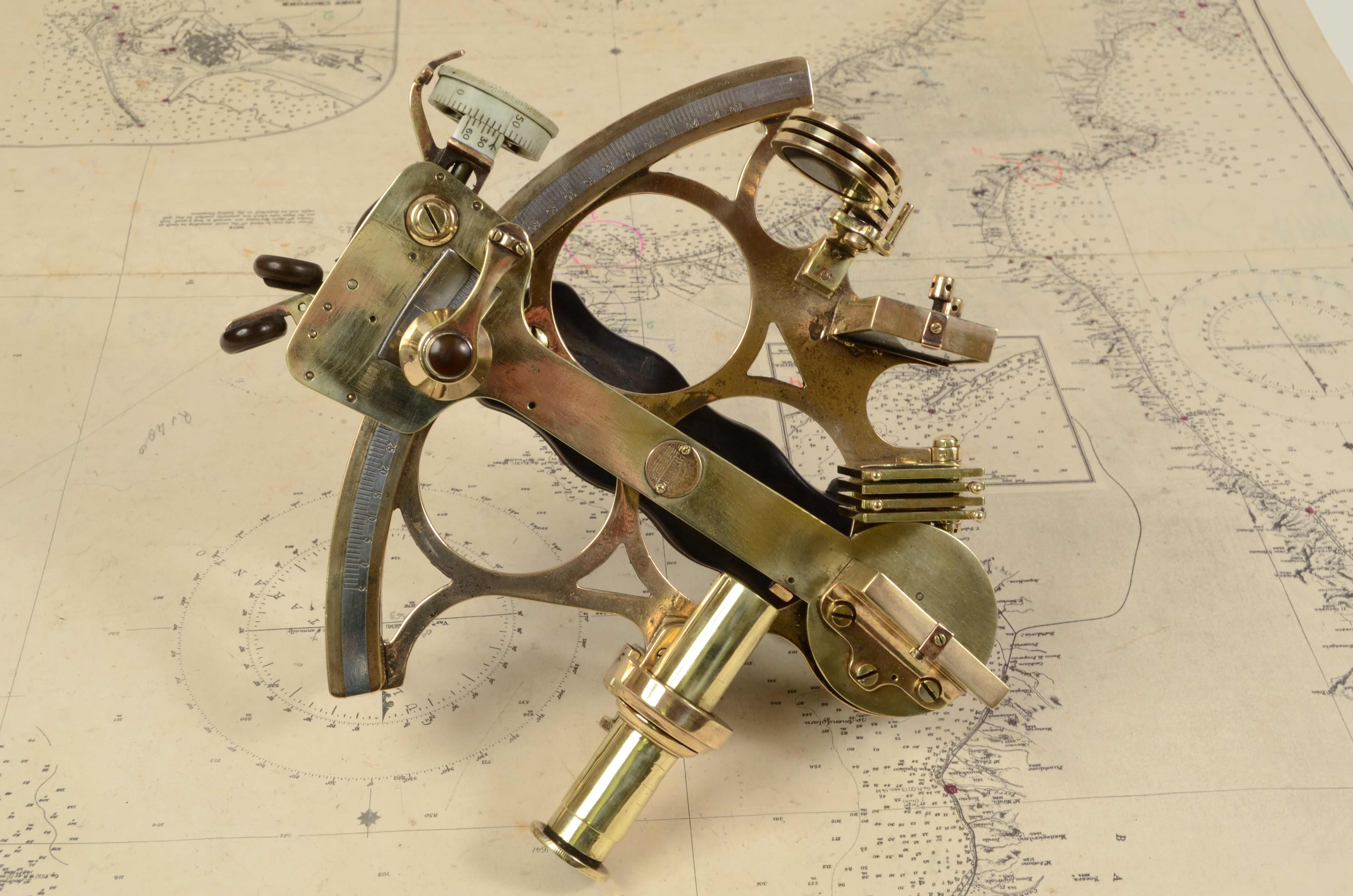 1930s Brass Sextant Antique Marine Navigation Instrument Nautical 1