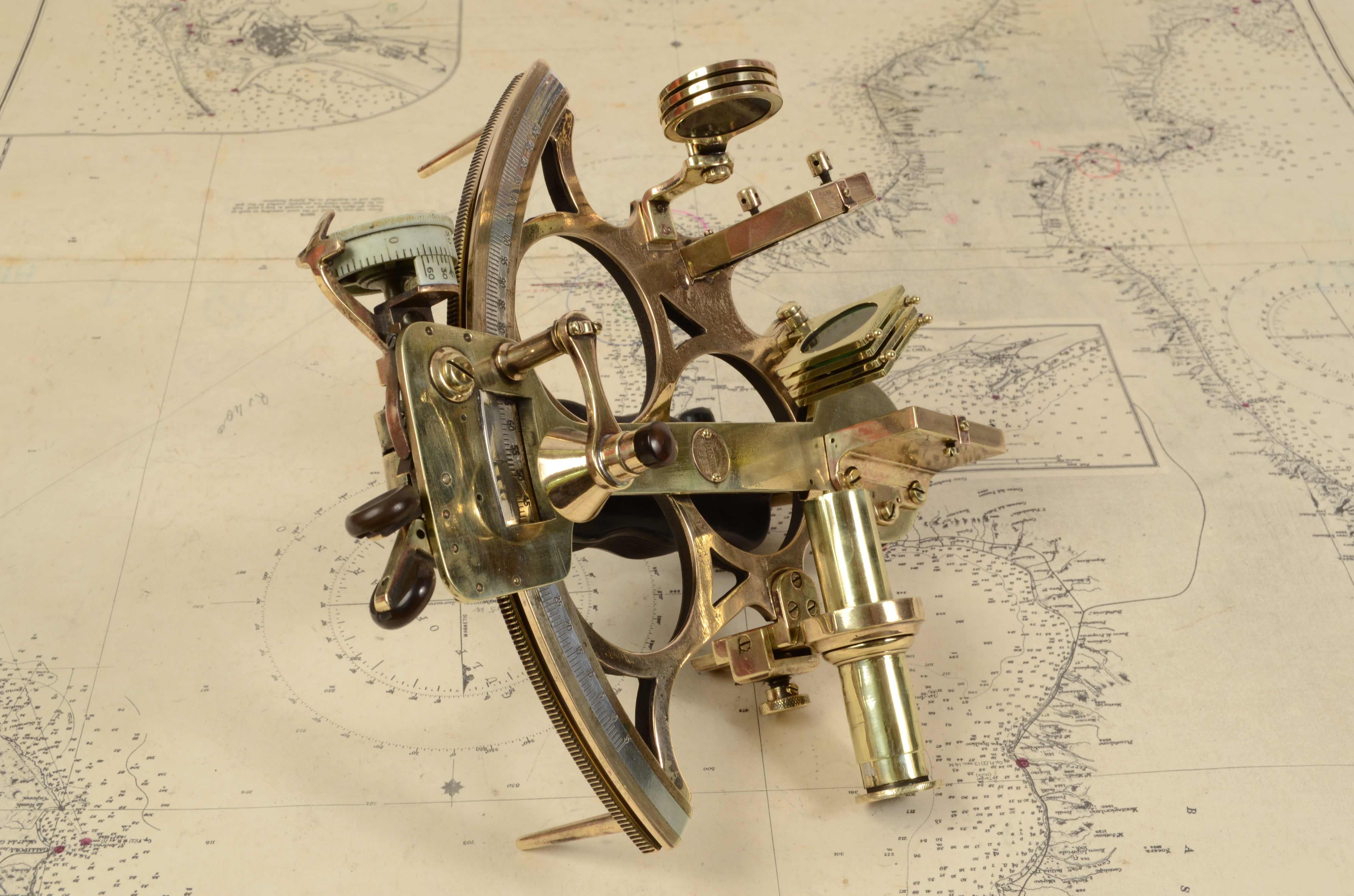 1930s Brass Sextant Antique Marine Navigation Instrument Nautical 2