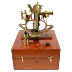 1930s Brass Sextant H. Hughes & Son Antique Marine Navigation Instrument
