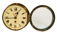 1930s Brass Smith Empire Shipboard Clock Antique Marine Navigation Instrument