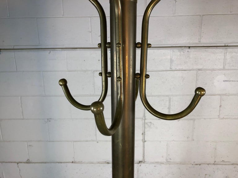 1930s Brass Tall Coat Rack at 1stDibs