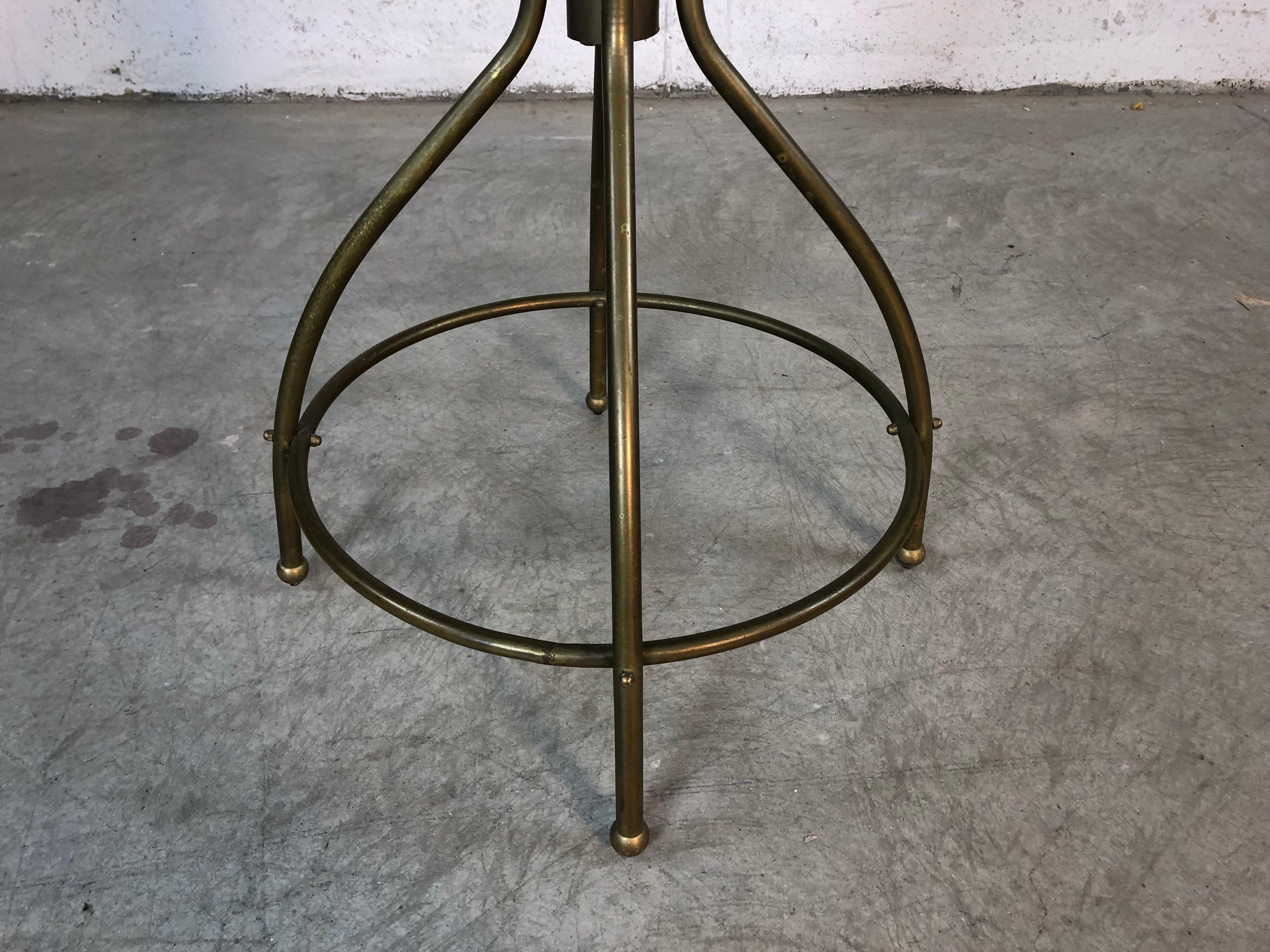 American 1930s Brass Tall Coat Rack