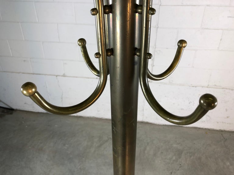 1930s Brass Tall Coat Rack at 1stDibs