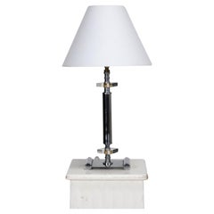 Antique 1930s British Lucite And Metal Table Lamp