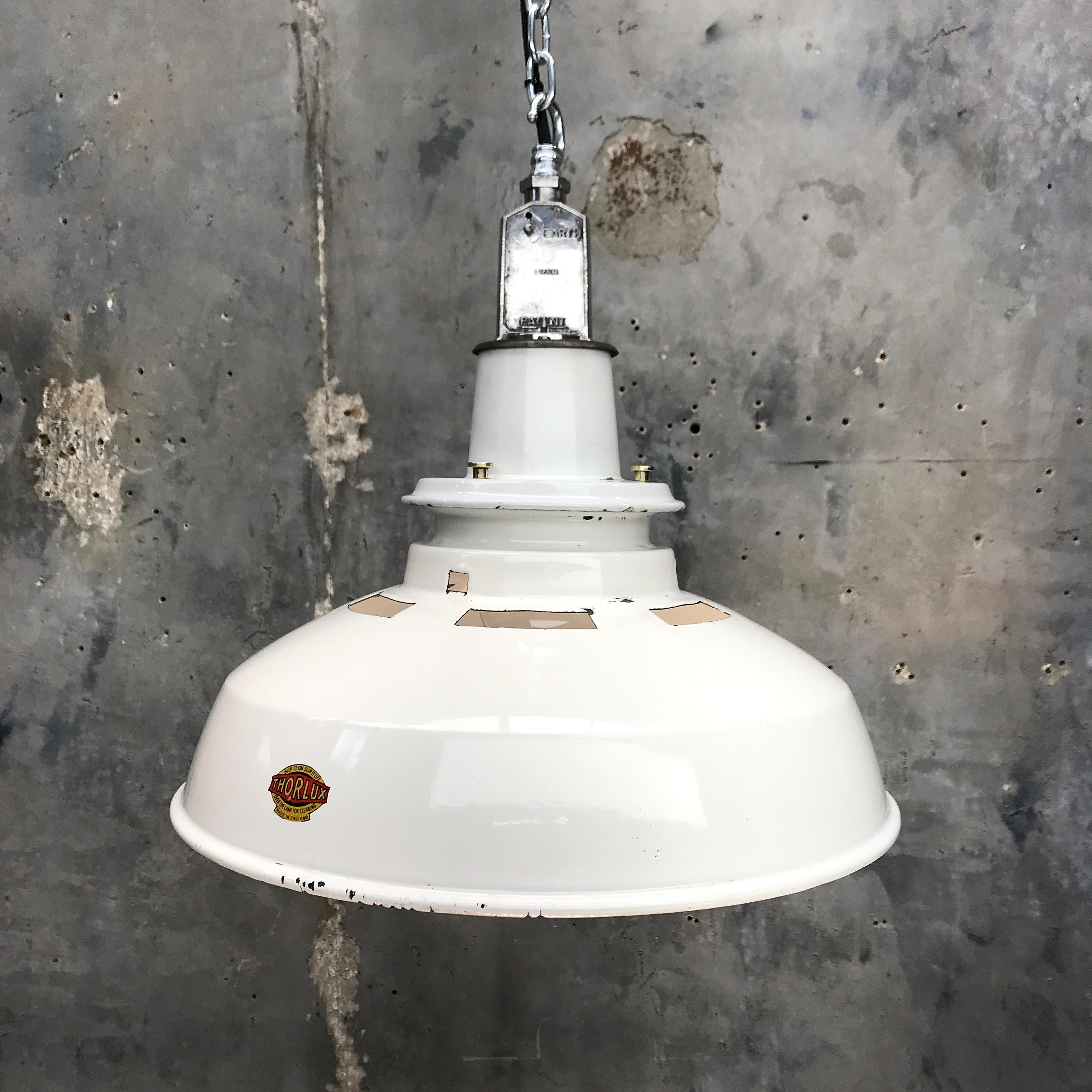 white industrial pendant light