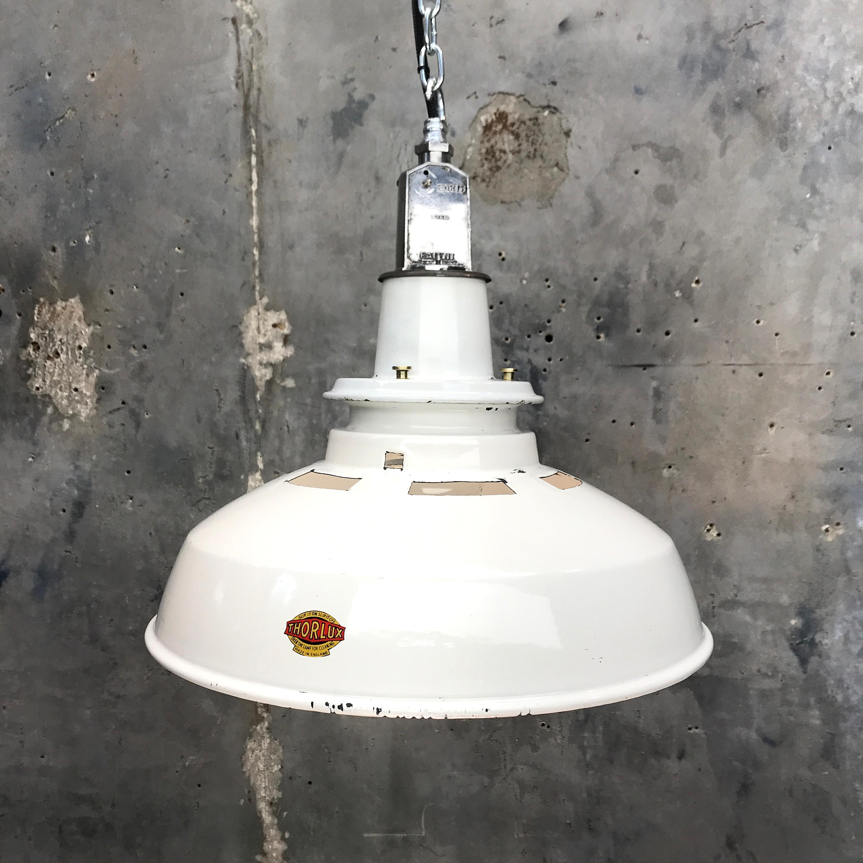 white enamel pendant light