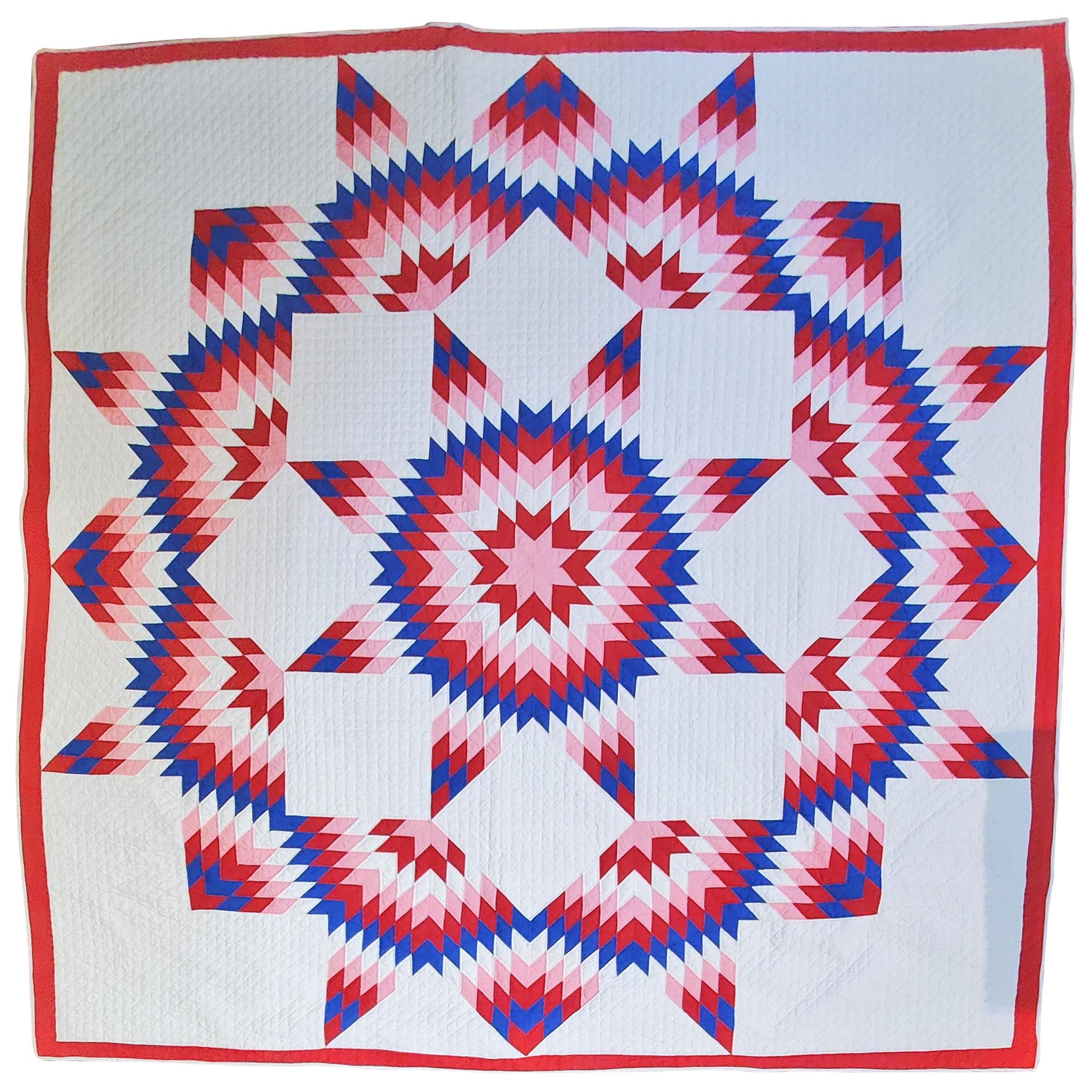 1930s Broken Star Patriotic Quilt