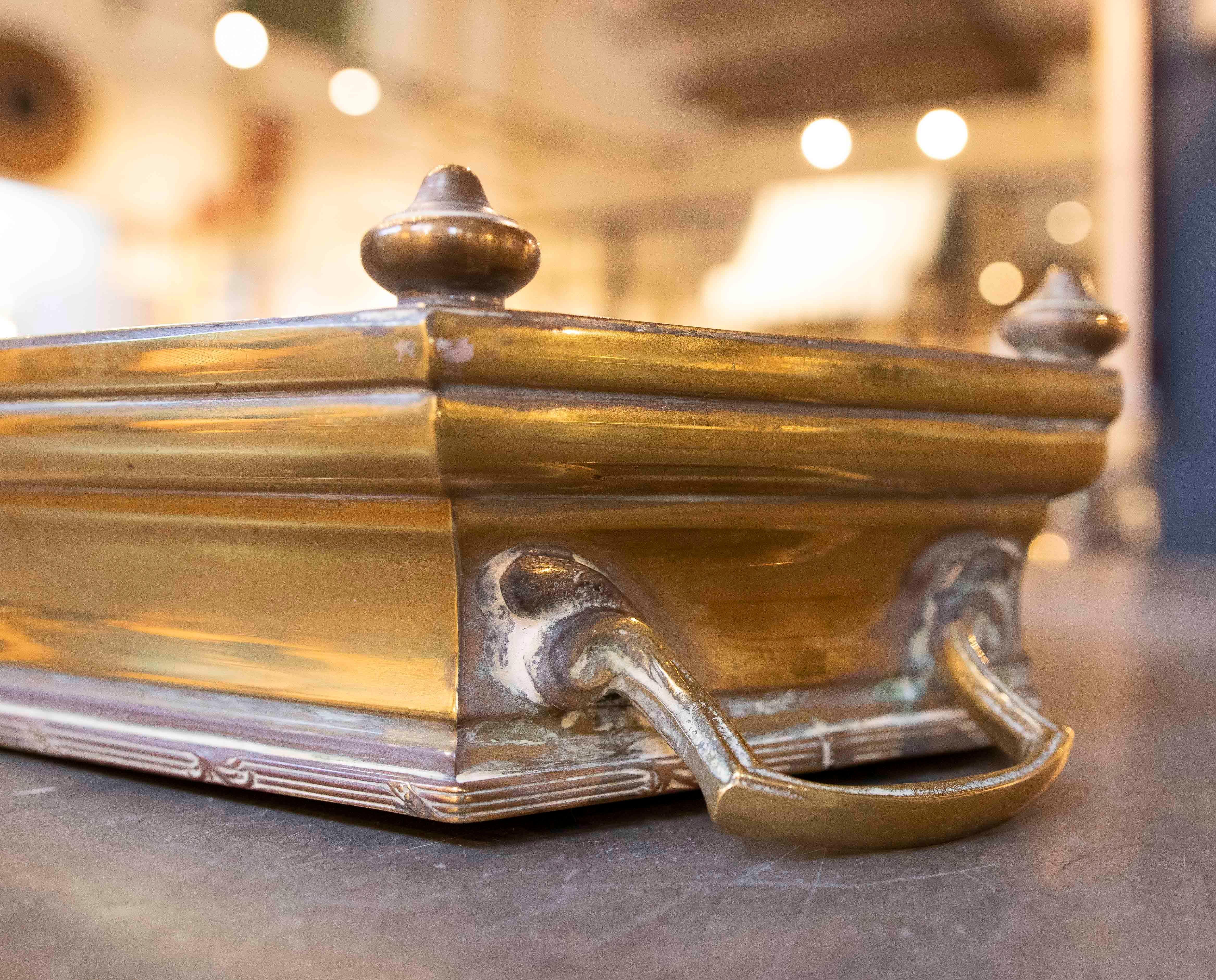 1930s Bronze and Metal Table Planter with Handles and Legs For Sale 13
