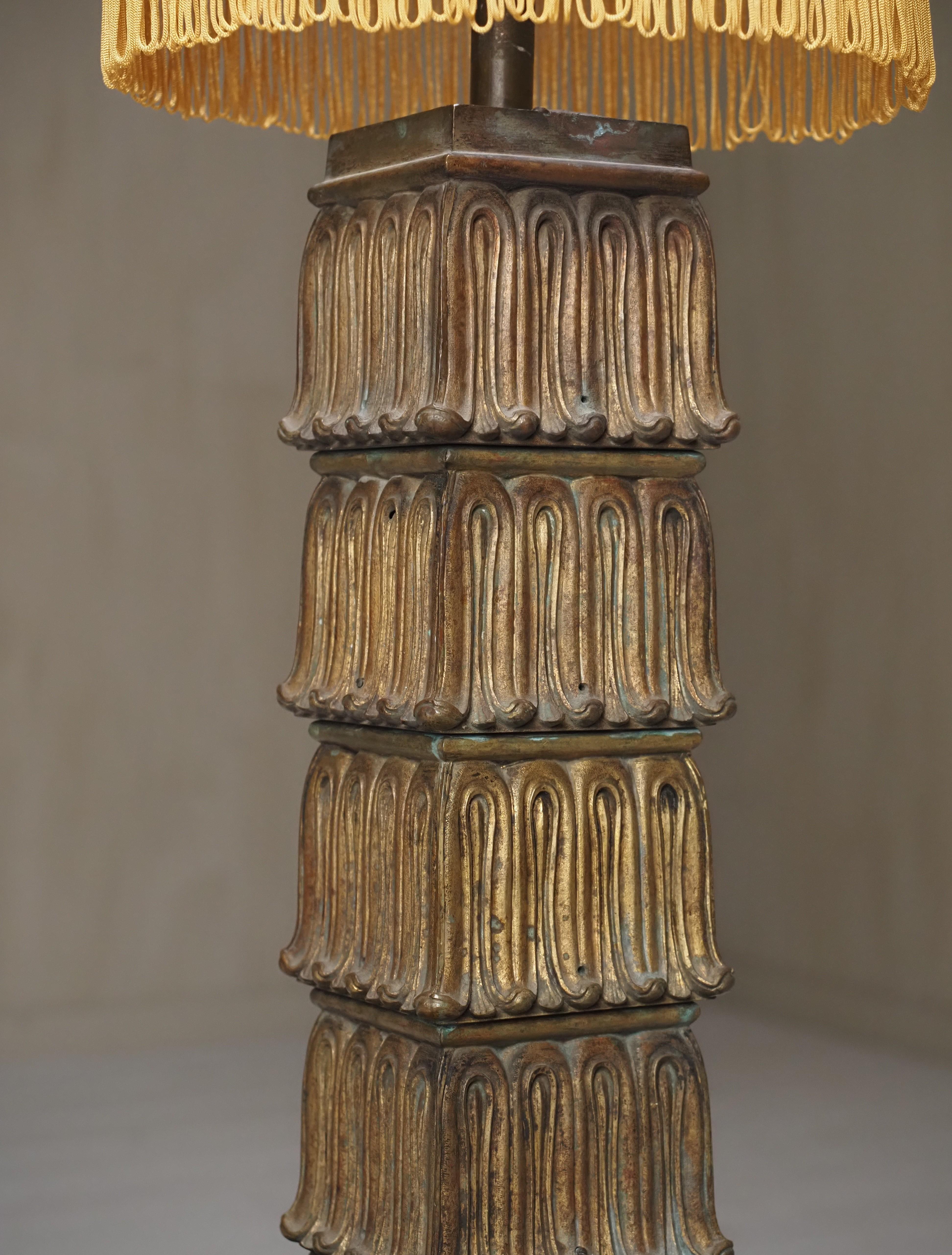 Lampada da tavolo Art Deco in bronzo del 1930 in vendita 8