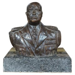 1930s BRONZE BUST OF BENITO MUSSOLINI