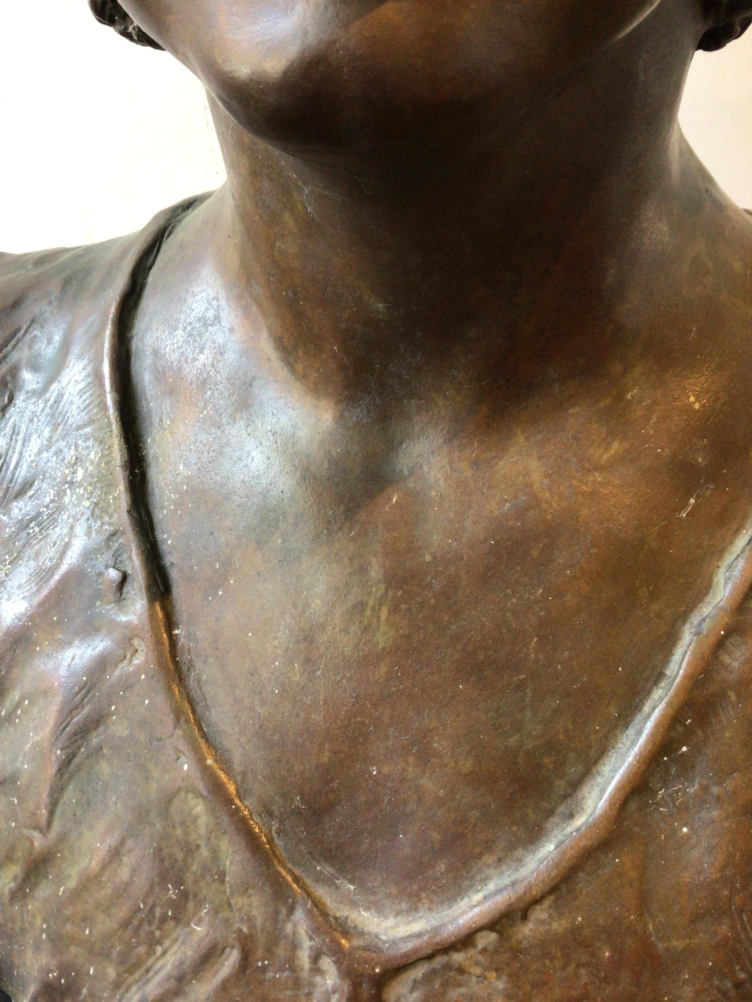 1930s Bronze Bust of Woman 4