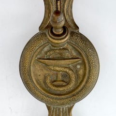 1930s Bronze Cigar Lighter Siegfried DDD Hygieia Snake Martini Glass Paperweight