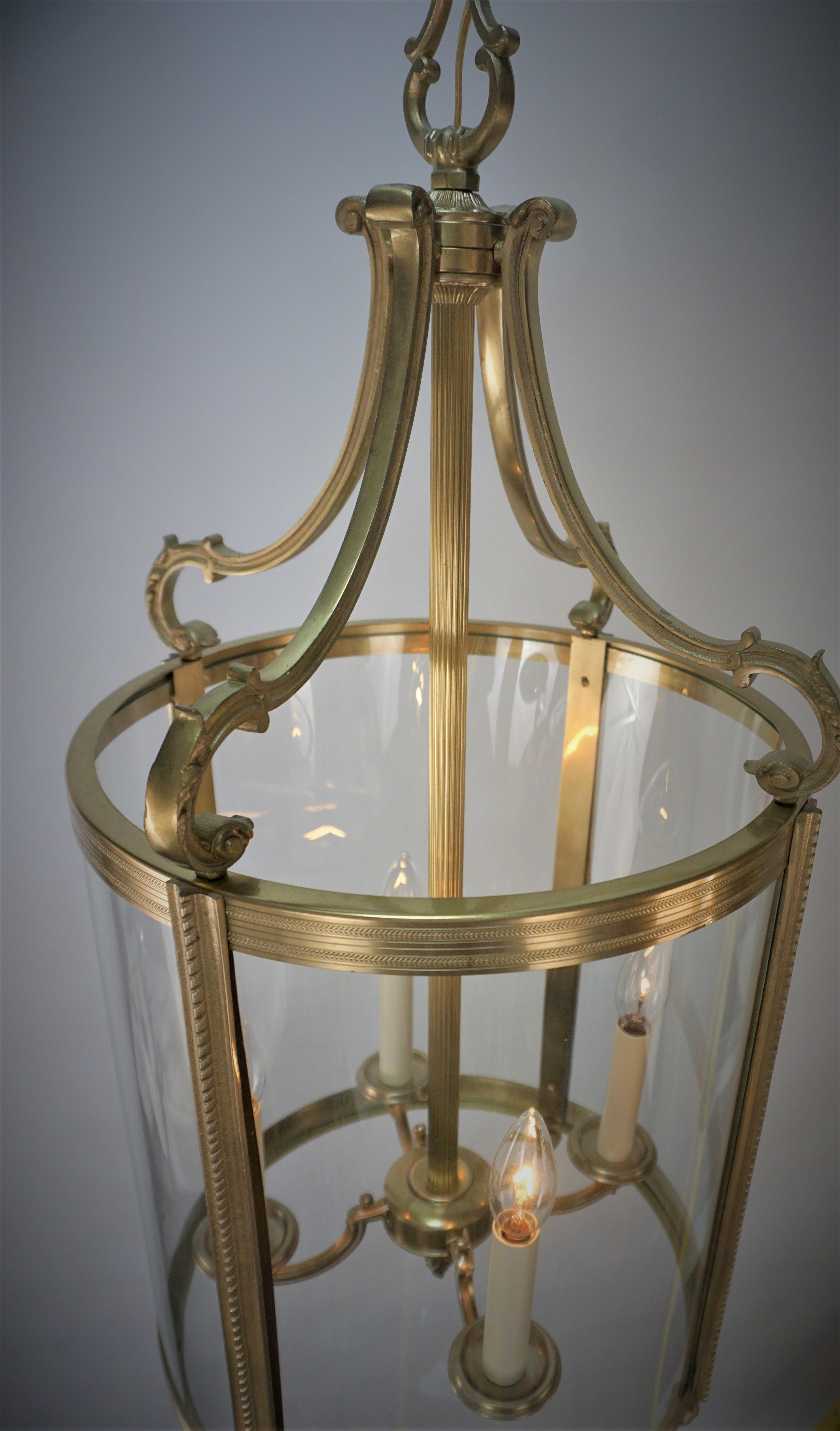 1930's Bronze Hanging Lantern by Petitot 5