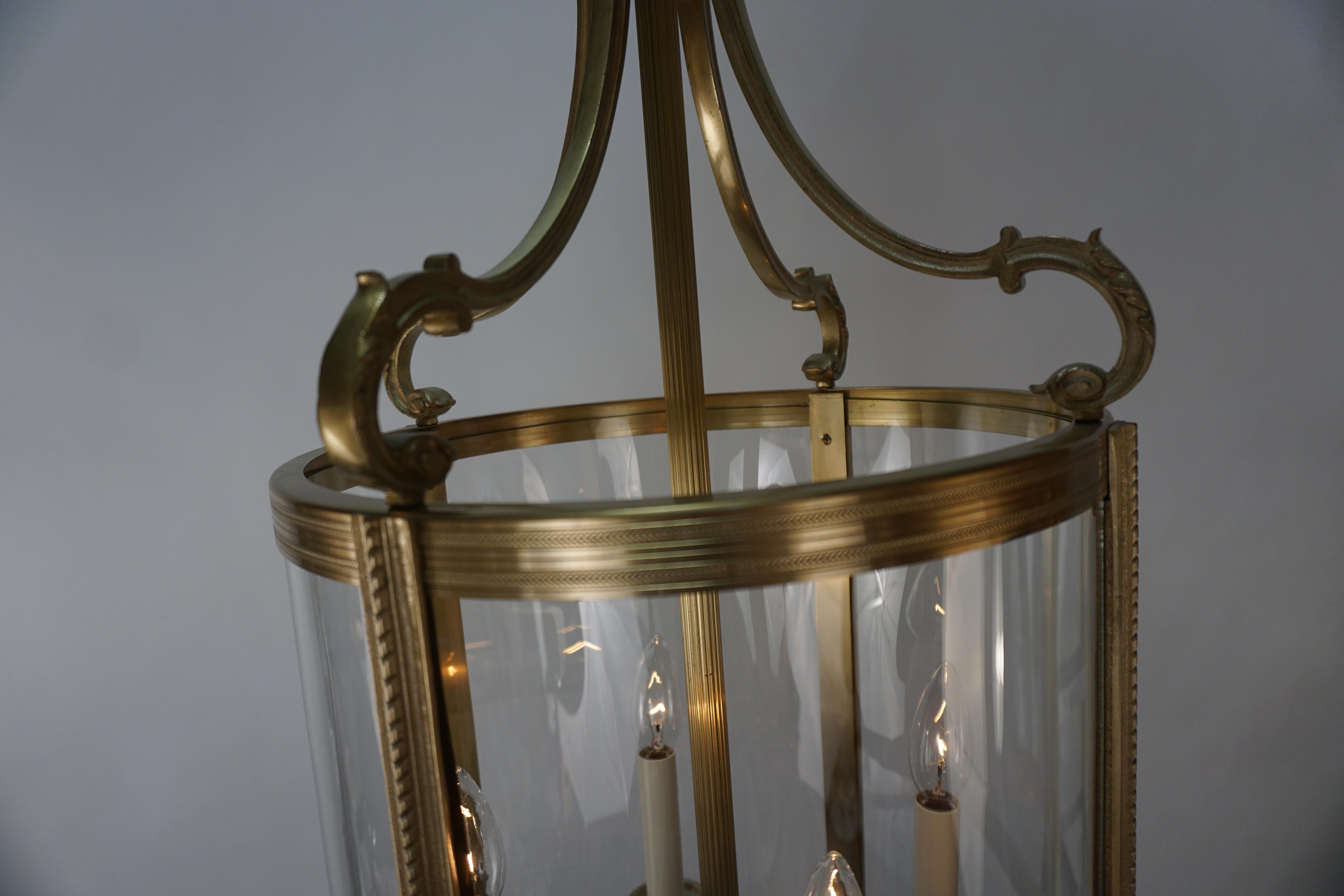 1930's Bronze Hanging Lantern by Petitot 1