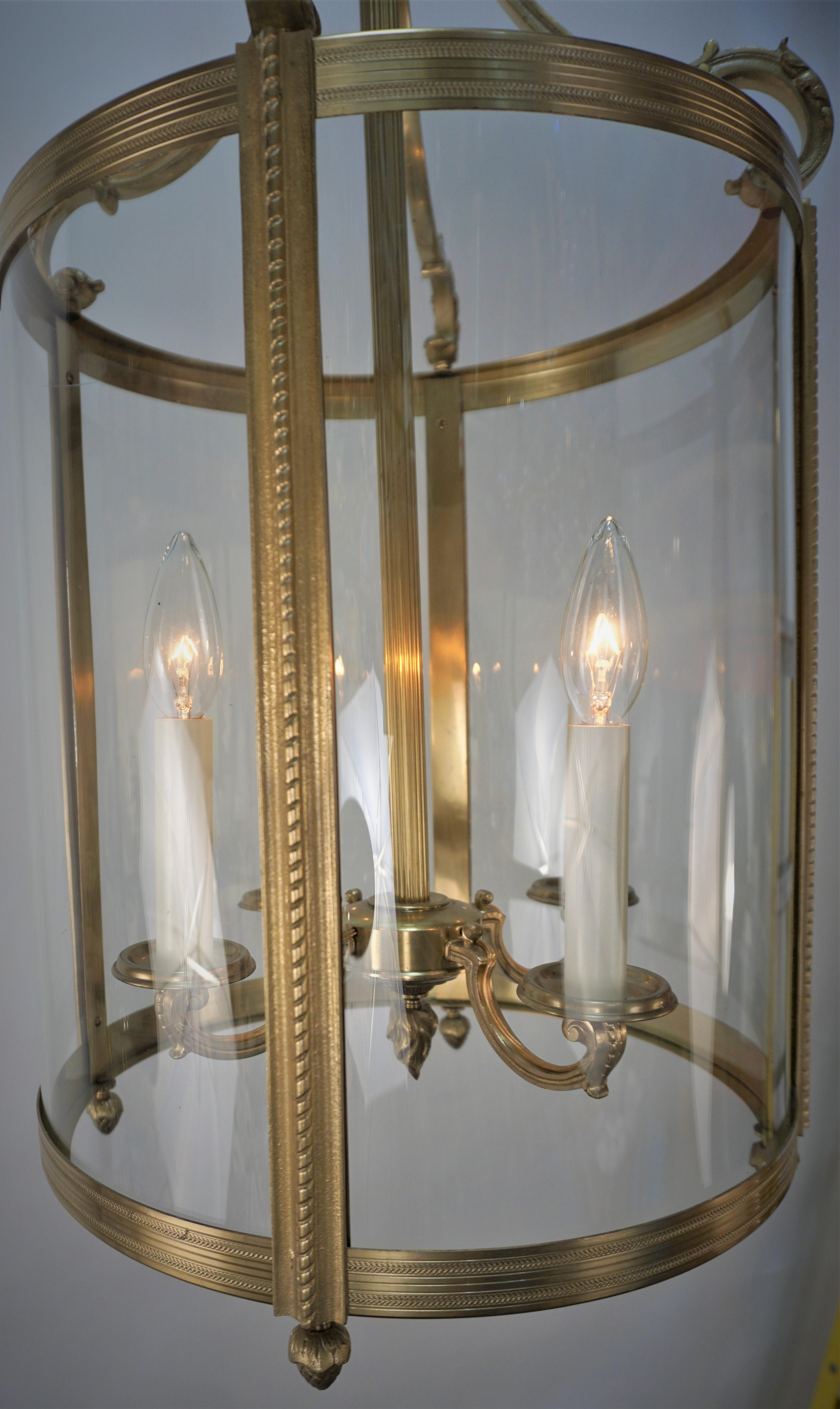 1930's Bronze Hanging Lantern by Petitot 3