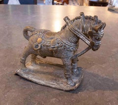 1930s Bronze Horse Sculpture Decorated in an Ancient Tribal Style
