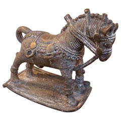 1930s Bronze Horse Sculpture Decorated in an Ancient Tribal Style