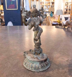 1930s Bronze Sculpture of Dancing Shiva Nataraja on a Base Figure