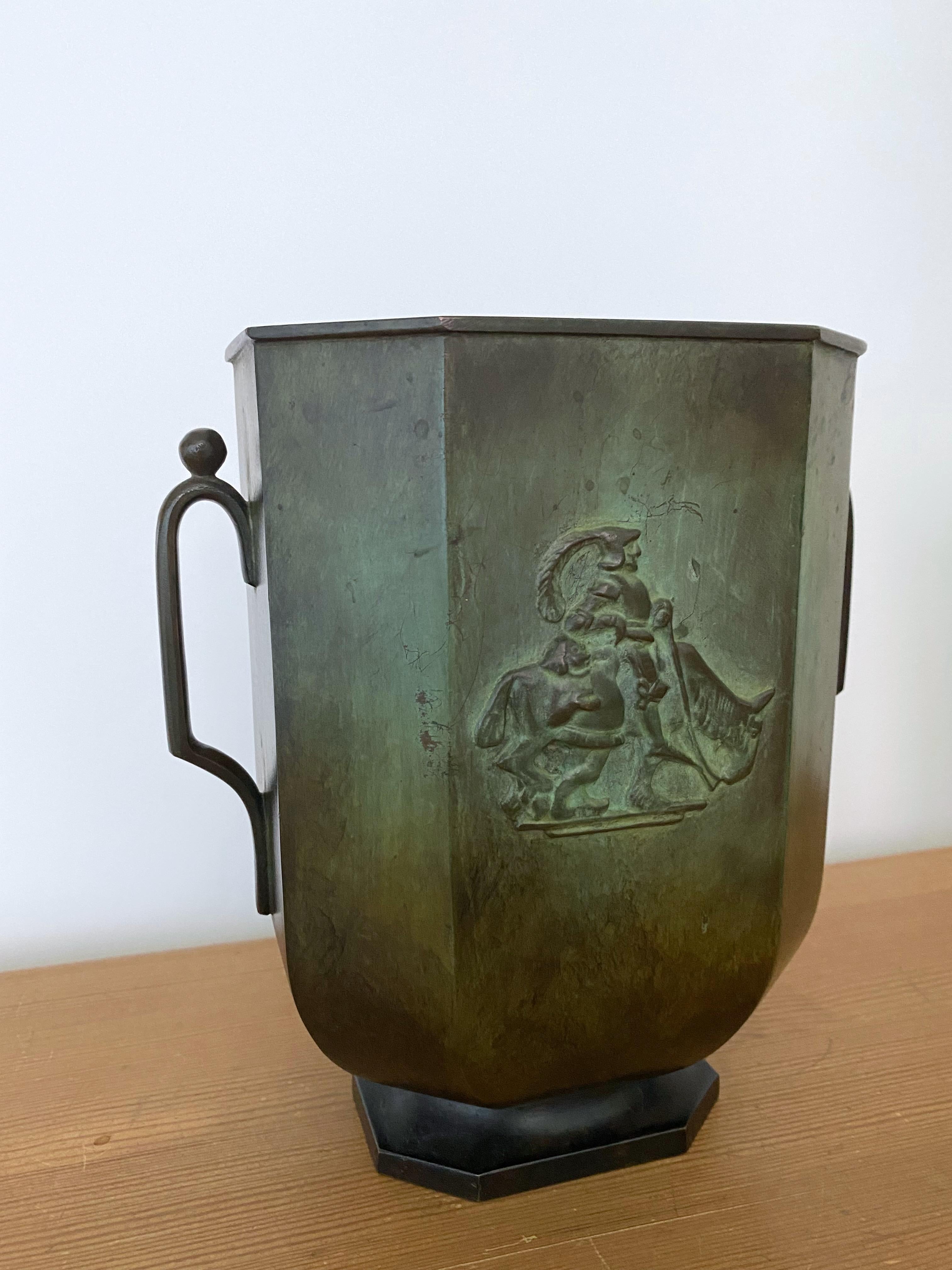 Bronzegehäuse aus den 1930er Jahren von Just Andersen für GAB (Skandinavische Moderne)