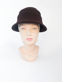 1930s Brown Art Deco Fur Felt Hat