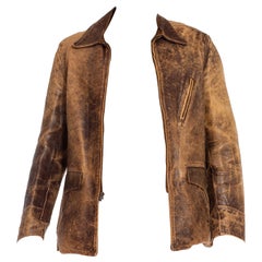 Used 1930S Brown Horsehide Distressed Leather Jacket