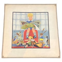 Vintage 1930s Bulldog and Toys Educational School Chart