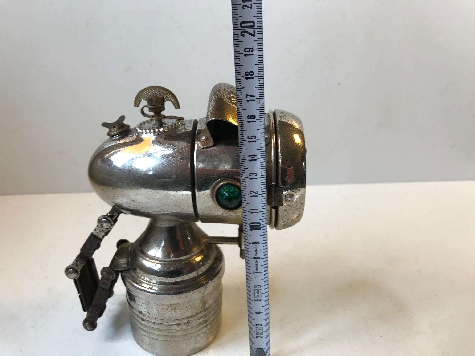 1930s Bullet Carbide Bicycle Lamp from Melas In Good Condition In Esbjerg, DK
