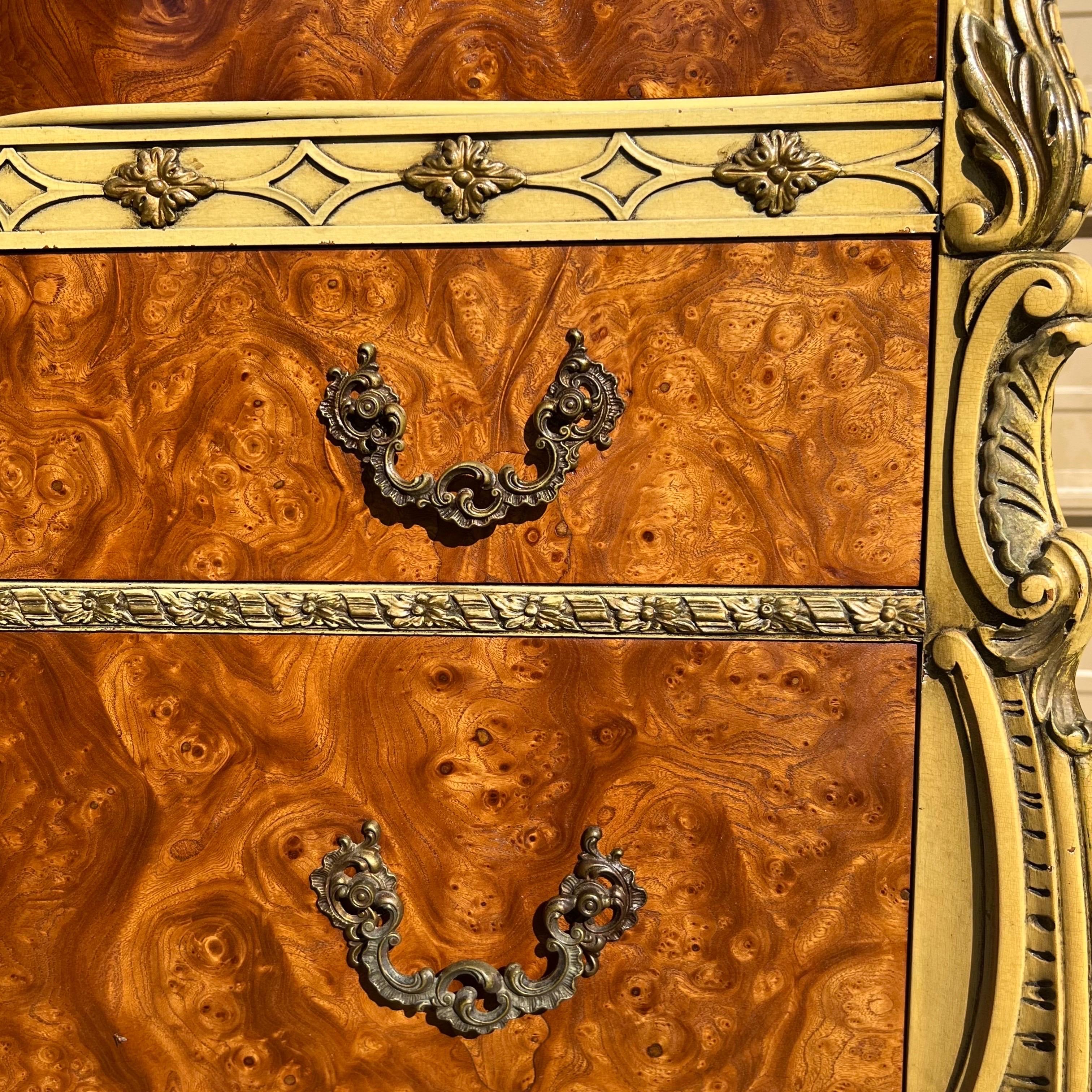 Américain Commode haute à cinq tiroirs, style Louis XV, rococo français, 1930 en vente
