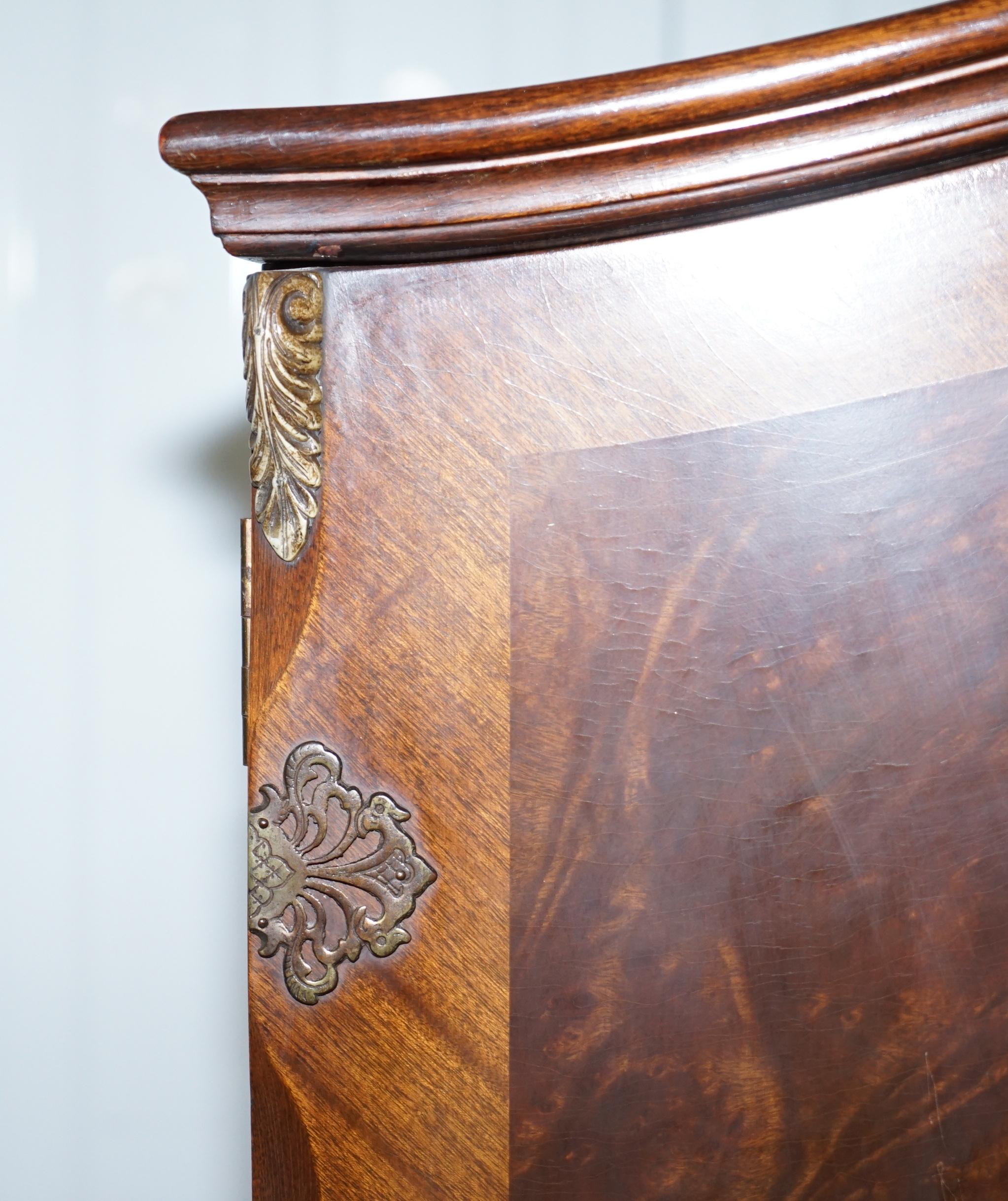 1930s Burr Walnut Double Bank Wardrobe and Pigeon Holes One of Two Part of Suite 2