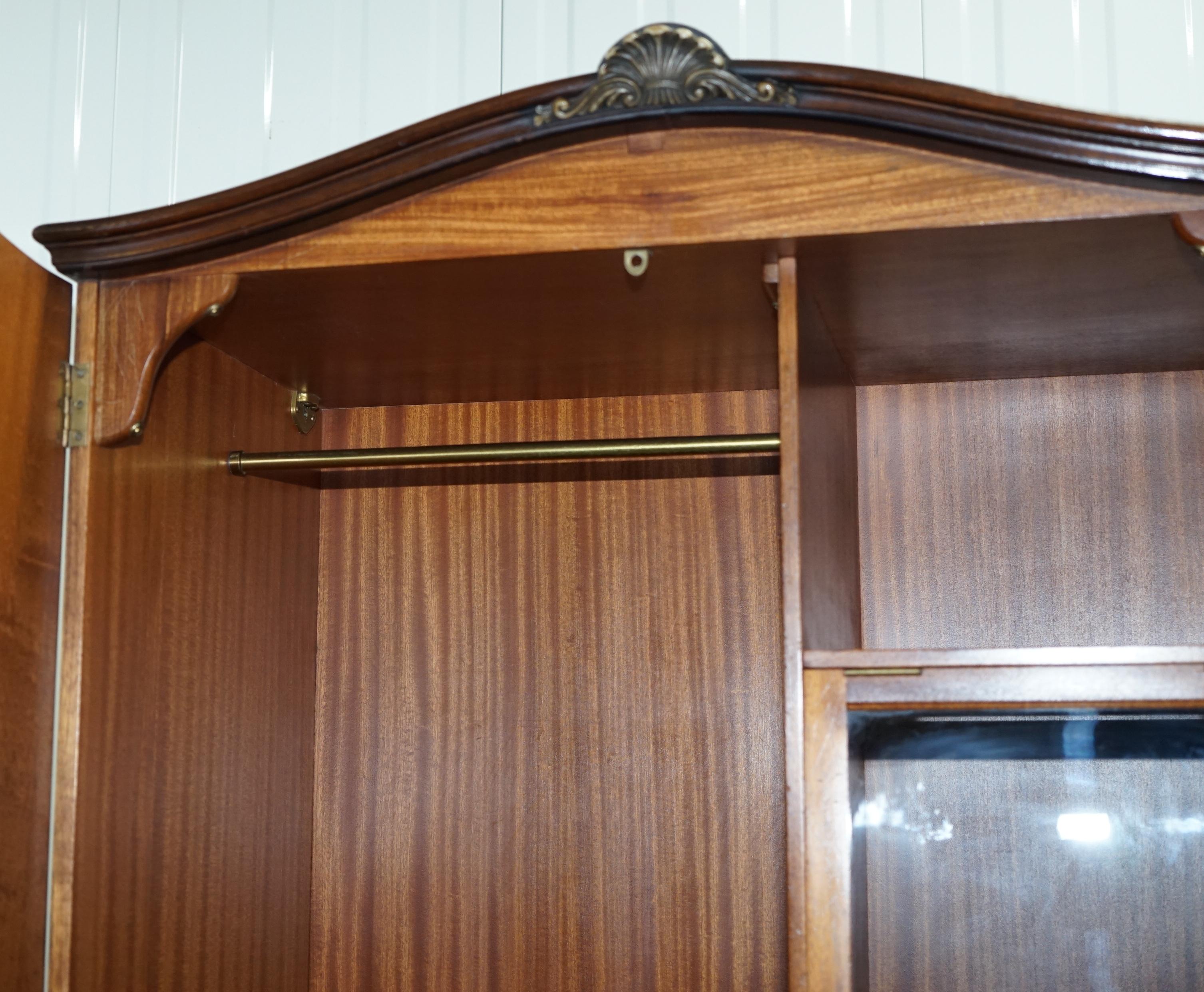 1930s Burr Walnut Double Bank Wardrobe and Pigeon Holes One of Two Part of Suite 5