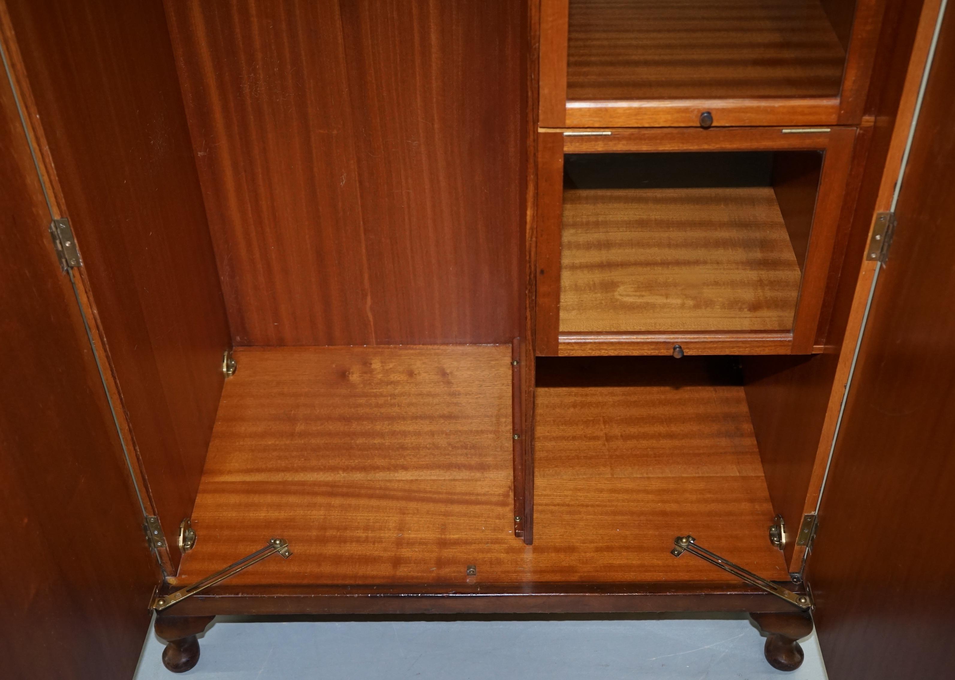 1930s Burr Walnut Double Bank Wardrobe and Pigeon Holes One of Two Part of Suite 7