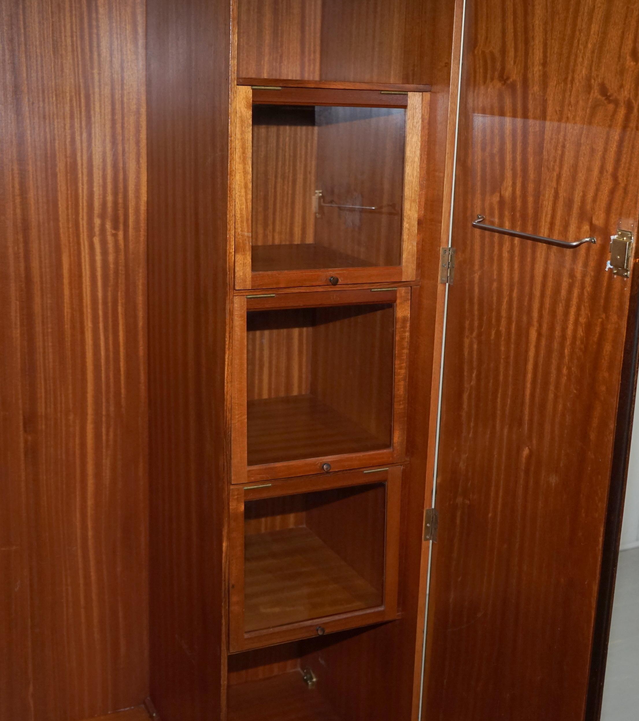 1930s Burr Walnut Double Bank Wardrobe and Pigeon Holes One of Two Part of Suite 8