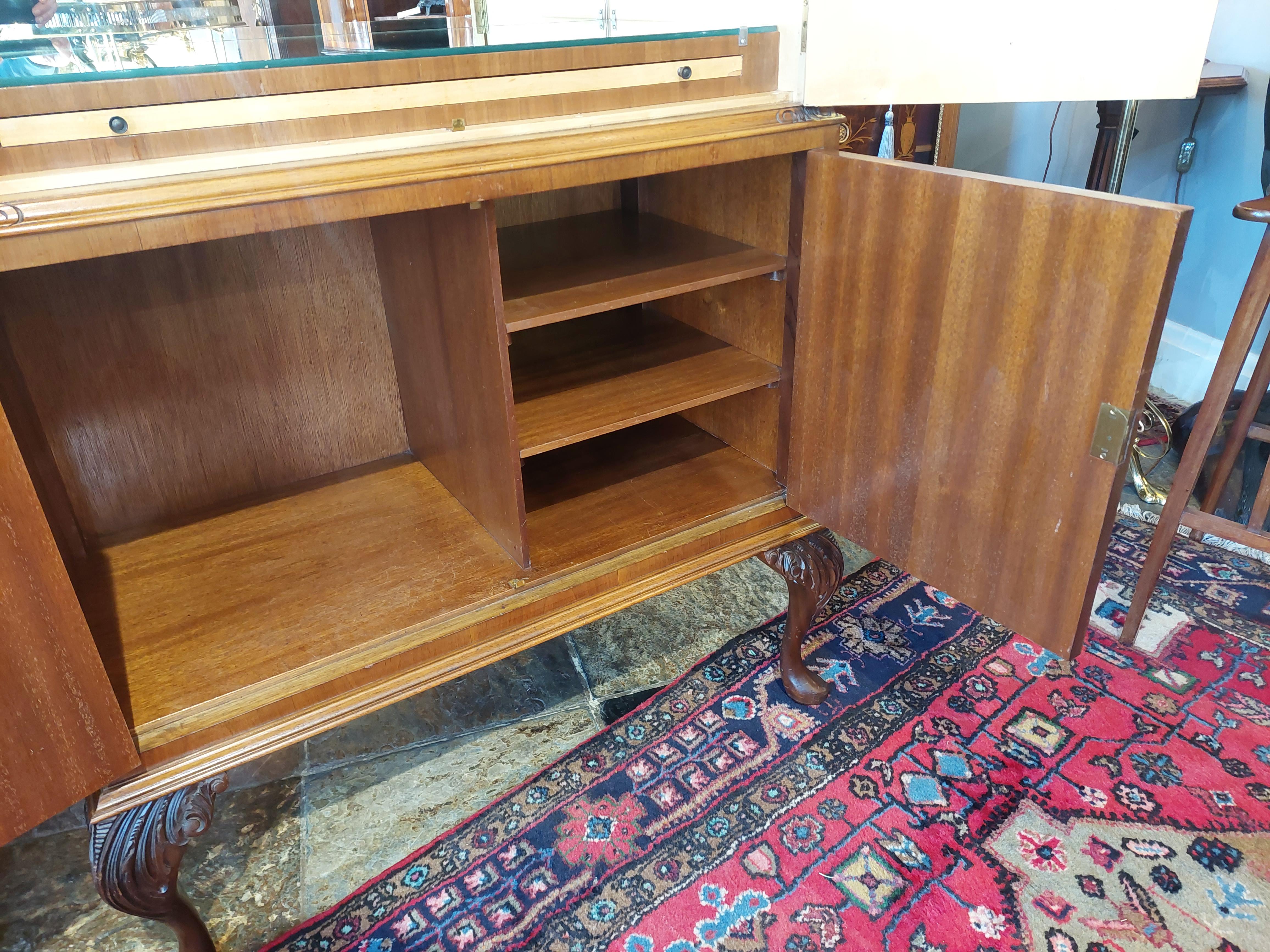 1930's  Burr Walnut Veneered Cocktail Drinks Cabinet 4