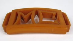 1930s Butterscotch Bakelite Catalin Belt Buckle M C