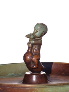 Posacenere in bronzo Art Deco degli anni '30 di Carl-Einar Borgstrom per Ystad