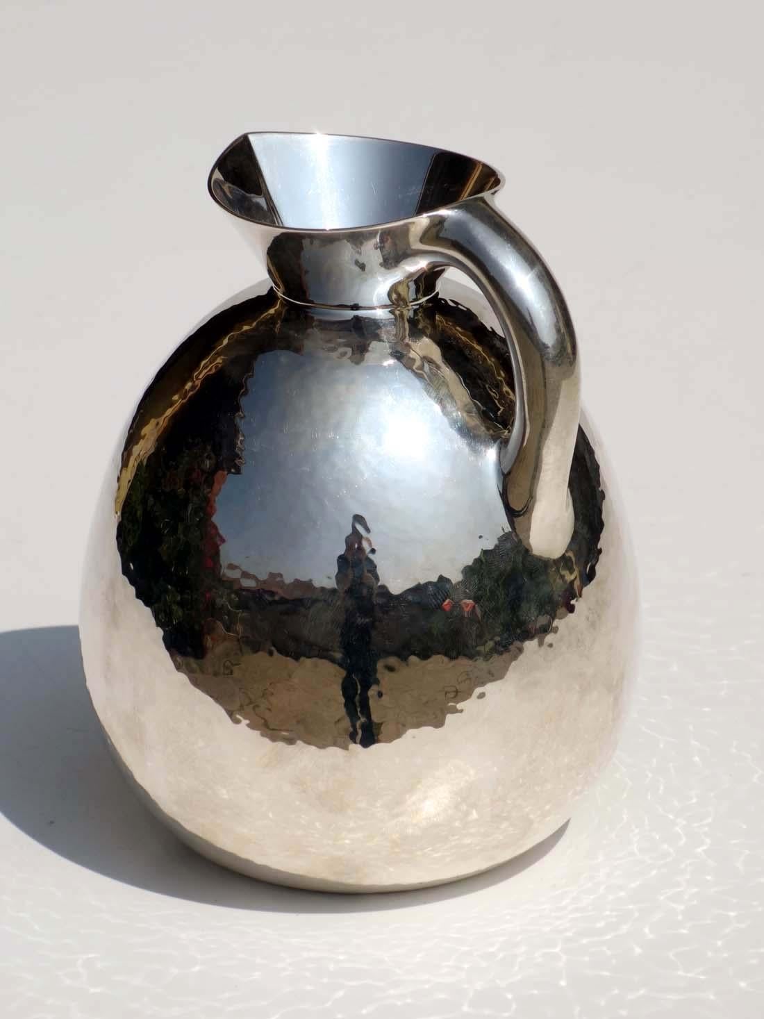 Italian 1930s by Eros Genazzi Art Deco Silver Vase For Sale