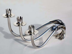 Paar italienische Silber-Kerzenhalter 1930er Jahre von Mario Buccellati im Art-déco-Stil, 1930er Jahre