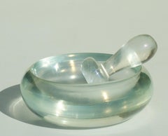 Italienisches, schillerndes Murano-Opal-Glas-Rauch-Set 1930er Jahre von Seguso