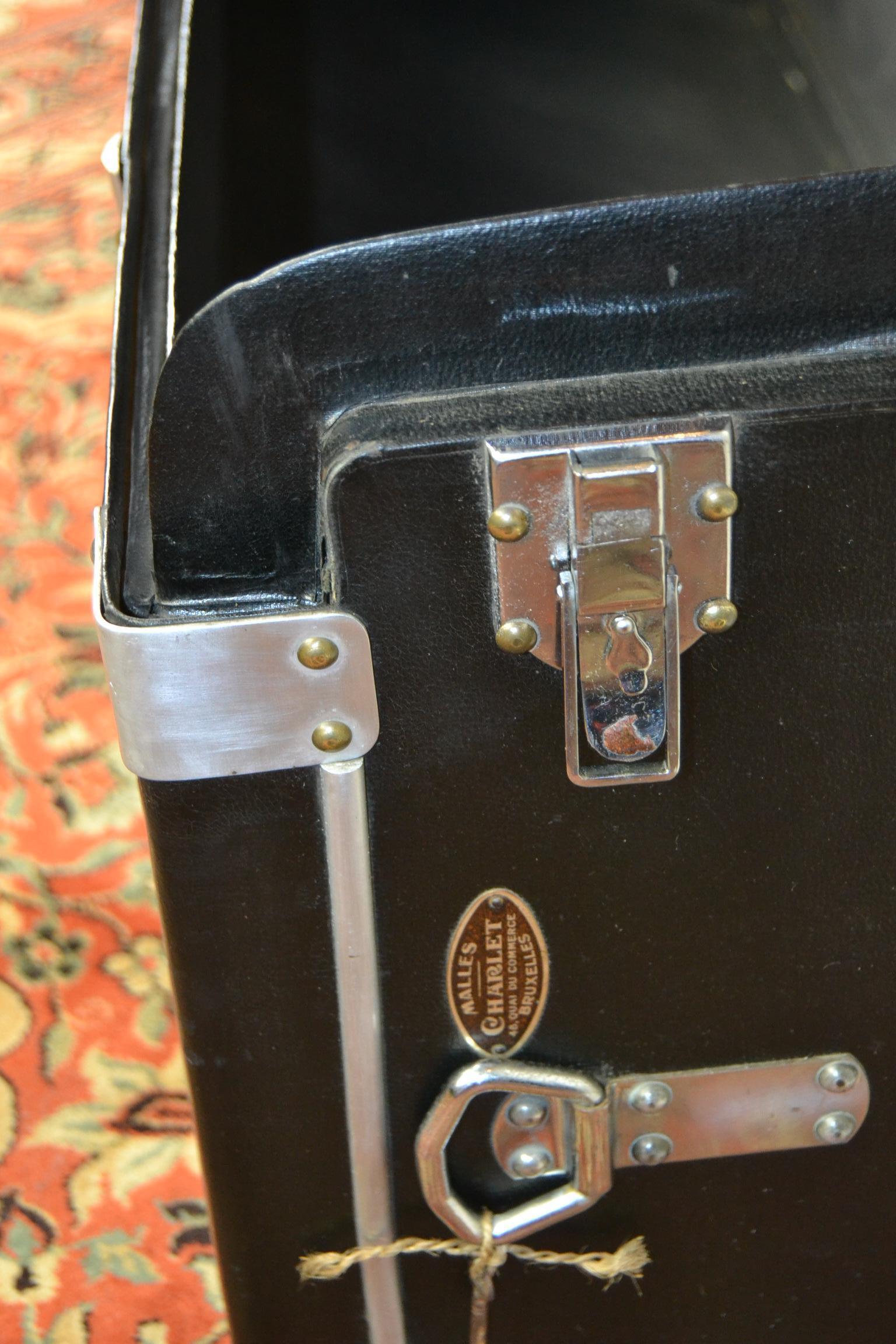 Art Deco Car Trunk for Classic Car by Malles Charlet Brussels, 1930s In Good Condition In Retie, BE